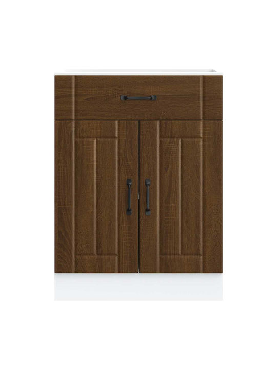 Lucca Шкаф за Мивка Brown Oak 60x46x81.5бр