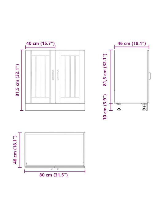 Lucca Sink Cabinet Sonoma Oak 80x46x81.5pcs