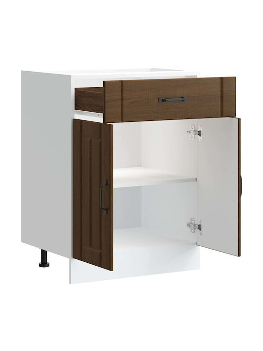 Lucca Шкаф за Мивка Brown Oak 60x46x81.5бр
