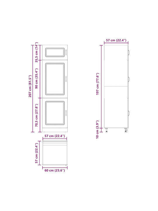 Kalmar Kitchen Column Artisan Oak 60x57x207cm