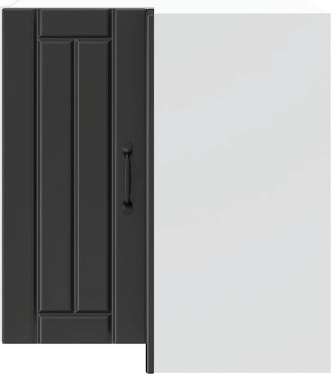 Lucca Ъглов Шкаф Окачен Черно 57x57x60бр