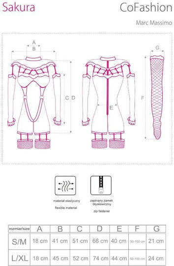 Livco Corsetti Fashion Sakura Cf 90357 Jumpsuit + Lange Handschuhe + Strumpfhalter Schwarz L XL