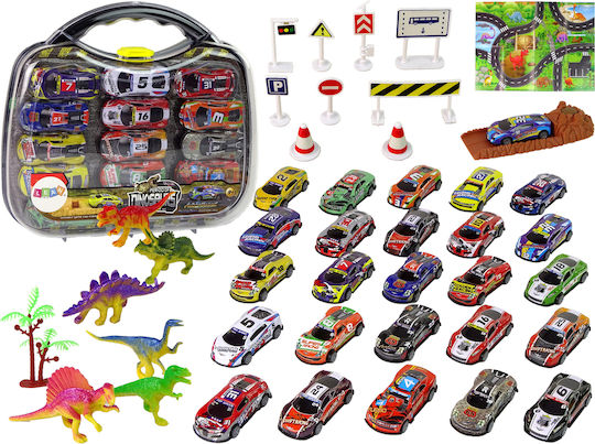 Lean Toys Dinosaurs Cars Set Pull Back For 3+ Years Old