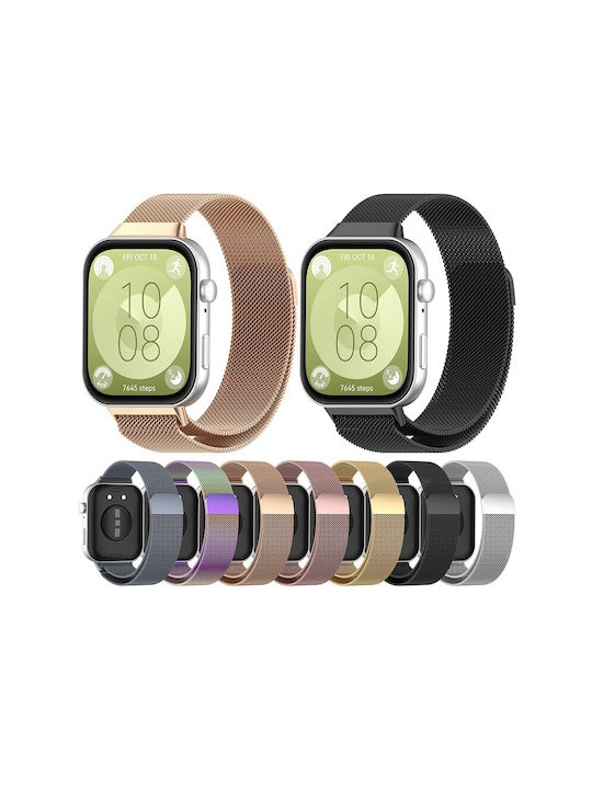 Techsuit Λουράκι Ανοξείδωτο Ατσάλι Ροζ Χρυσό (Huawei Watch Fit 3)