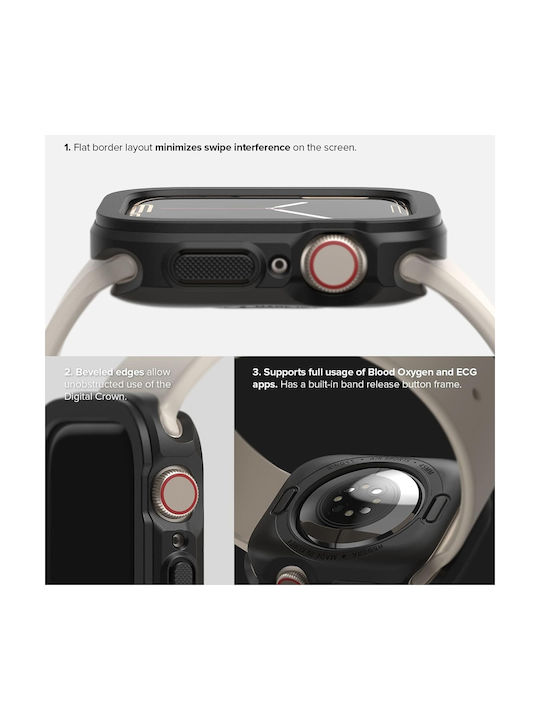 Ringke Silicone Case in Black color for Apple Watch Series 10 (46 mm)