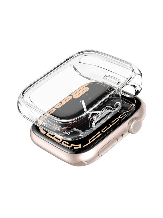 Spigen Ultra Hybrid Силиконов Калъф със Стъкло в Прозрачен цвят за Apple Watch 7 / 8 / 9 (41 мм)