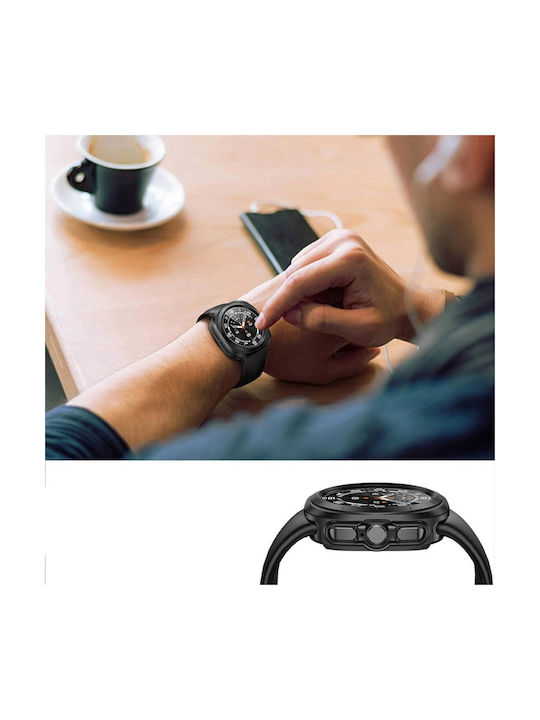 Tech-Protect DEFENSE360 Plastic Case with Glass in Black color for Samsung Galaxy Watch Ultra (47mm)