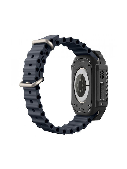 Spigen Rugged Armor Θήκη Σιλικόνης σε Μαύρο χρώμα για Apple Watch Ultra 49mm