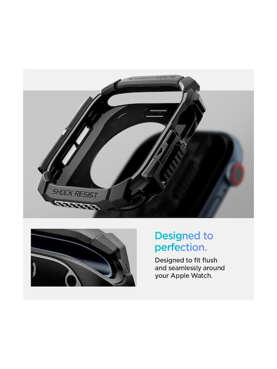 Spigen Rugged Armor Silicone Case in Black color for Apple Watch 42mm
