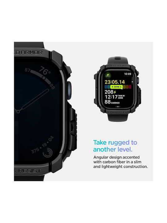 Spigen Rugged Armor Silicone Case in Black color for Apple Watch 42mm