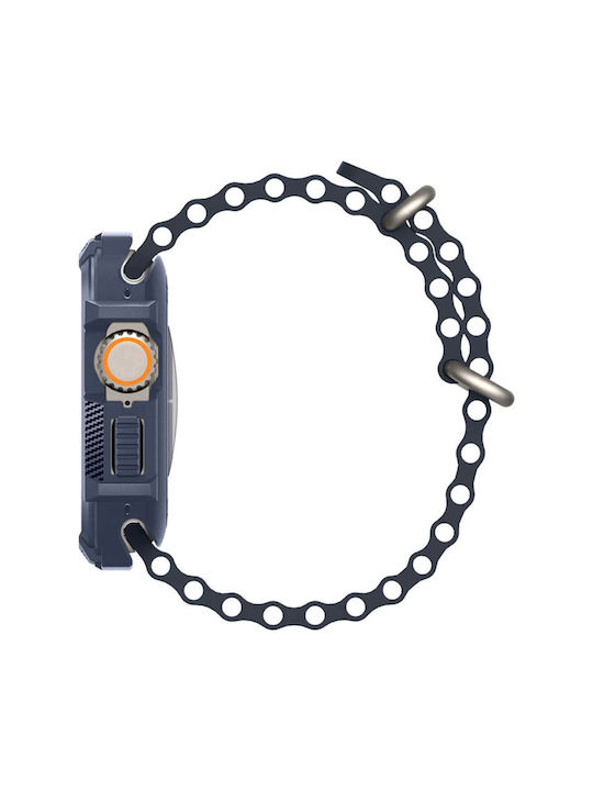 Spigen Rugged Armor Θήκη Σιλικόνης σε Μπλε χρώμα για το Apple Watch Ultra 1 / 2 (49 mm)