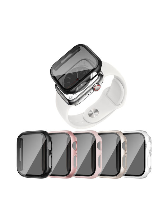 Privacy Glass+Case Пластмасов Калъф със Стъкло в Черен цвят за Apple Watch 38мм