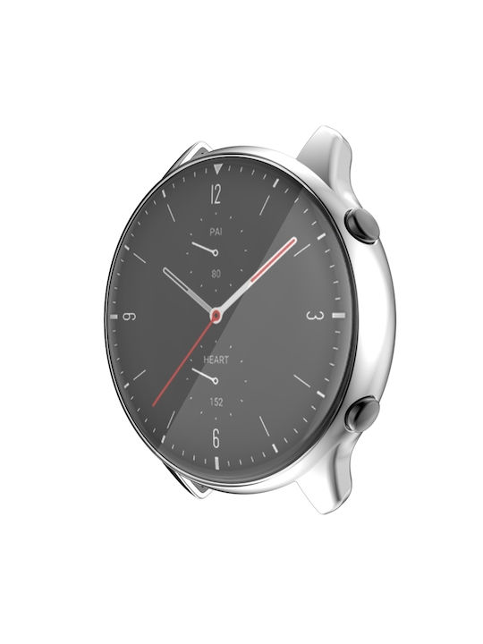 Carcasă de Silicon cu Sticlă în culoarea Argintiu pentru Amazfit GTR 2