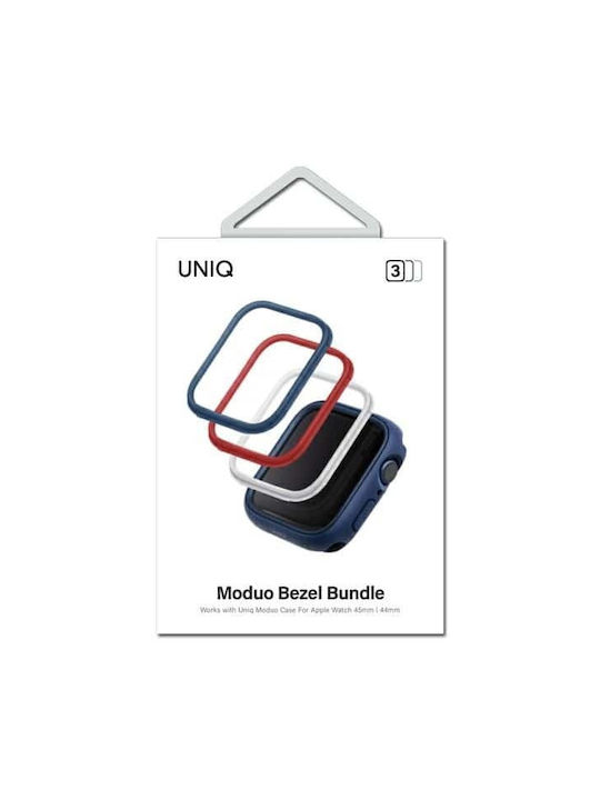 Uniq Moduo 3-in-1 Bezel Bundle Blue-Red-White για Moduo Θήκη για Apple Watch 44/45mm