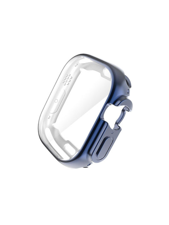 360 Schutzhülle Plastikhülle mit Glas in Blau Farbe für AppleWatch Serie 7/8/9 45mm