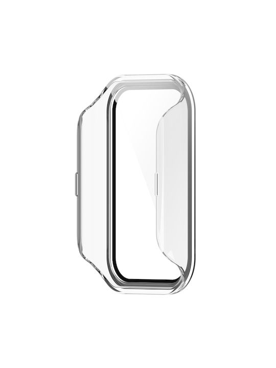 2 в 1 защитен калъф + закалено стъкло за Xiaomi Redmi Smart Band 2 Mi Band 8 Active прозрачен