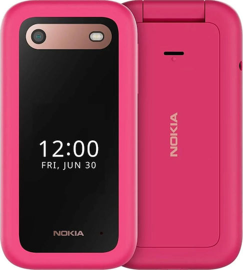 Nokia 2660 Flip Dual SIM (48MB/128MB) Mobile with Buttons (English Menu) Pink