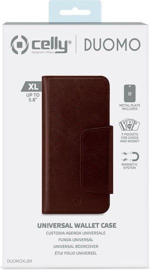 Celly Duomo Caz carte până la 5.8" Maro