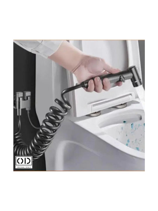 Adaptor cap de duș bideu vas de toaletă premium material aluminiu oțel inoxidabil furtun extensibil 140 cm gri oferte originale
