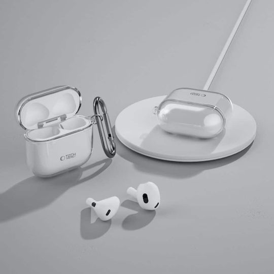 Tech-Protect Flexair Case Silicone with Hook in Transparent color for Apple AirPods 4