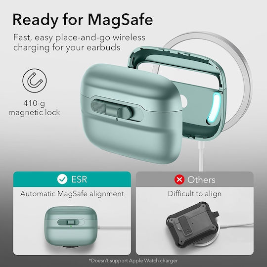 ESR Halolock Magsafe Case Plastic in Green color for Apple AirPods 4
