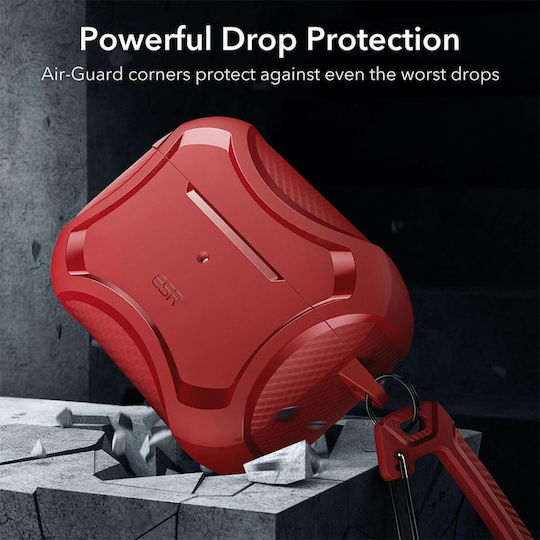 ESR Cyber Armor Case Plastic in Red color for Apple AirPods Pro 2