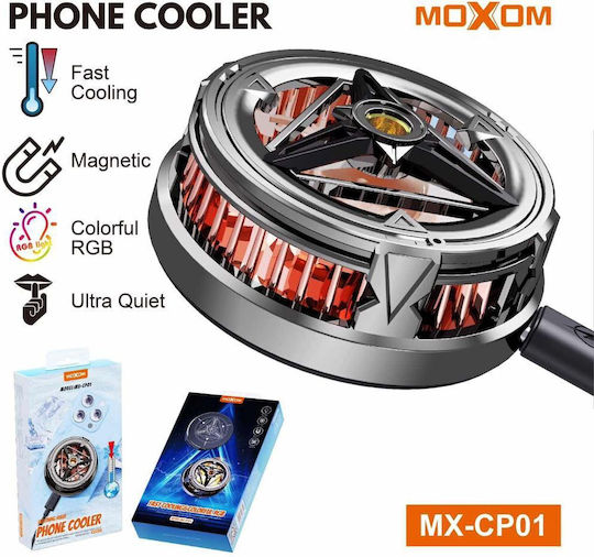 Moxom Ανεμιστηράκι Κινητού MX-CP01 Μαγνητικός Ψύκτης Κινητού Ασημί