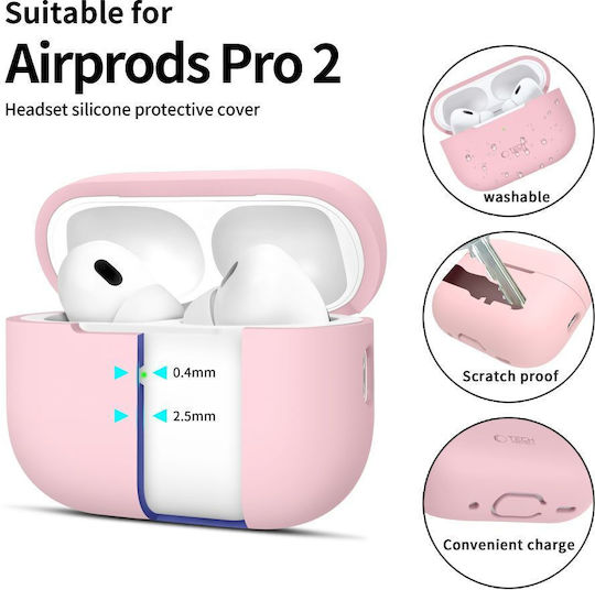 Tech-Protect Case Silicone in Pink color for Apple AirPods Pro