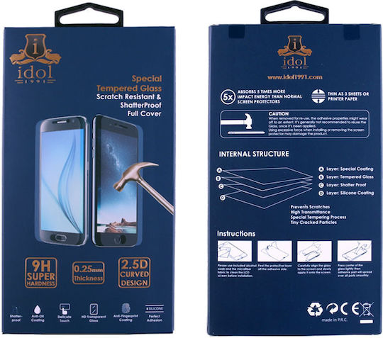 Idol 1991 Rückseitenfolie 9H 0.25mm 2.5D Full Glue Back für iPhone 7 Plus / 8 Plus Weiß