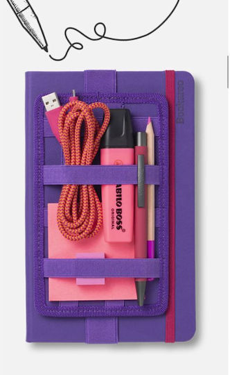 IF Bookaroo Tidy Тетрадка A5 с Бели Страници и Ластик Лилав