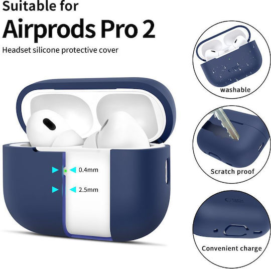 Tech-Protect Case Silicone in Navy Blue color for Apple AirPods Pro