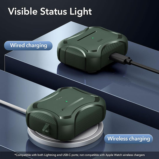 ESR Cyber Armor Case Plastic in Green color for Apple AirPods Pro