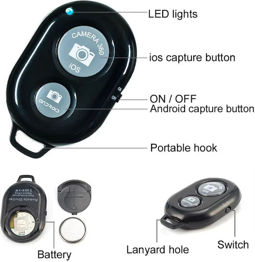 Techsuit Selfie Controller RMC-01 Bluetooth Black