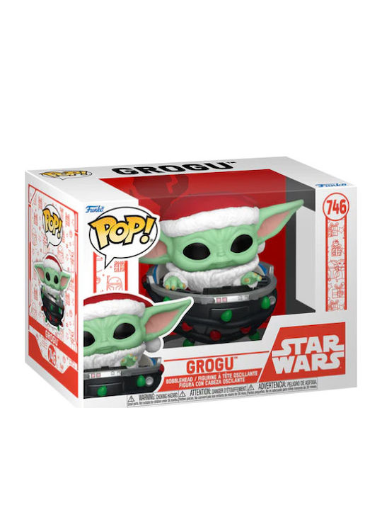 Funko Pop! Movies: Grogu with Santa Hat in Pram Bobble-Head