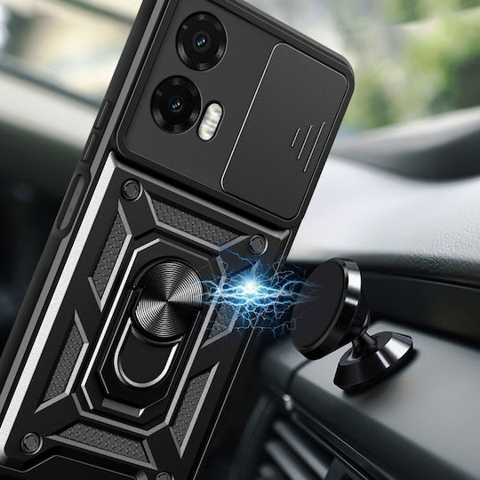 Tech-Protect Camshield Pro Umschlag Rückseite Kunststoff / Silikon Schwarz (Moto G35)
