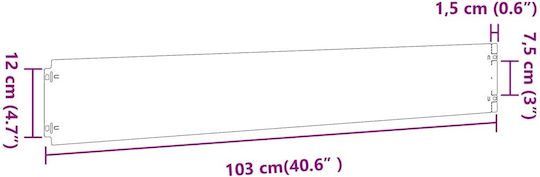 vidaXL Metallgartenbordüre in Weiß Farbe 1.03m x 15cm