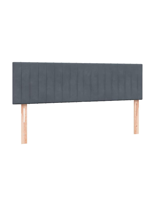 Doppelbett Bezogen mit Stoff Dunkelgrau mit Lattenrost & Matratze 160x210cm