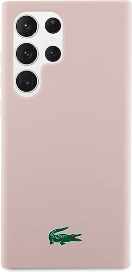 Lacoste Silicone Silicone Задна корица Пластмаса / Силикон Розов (Galaxy S23 Ultra)