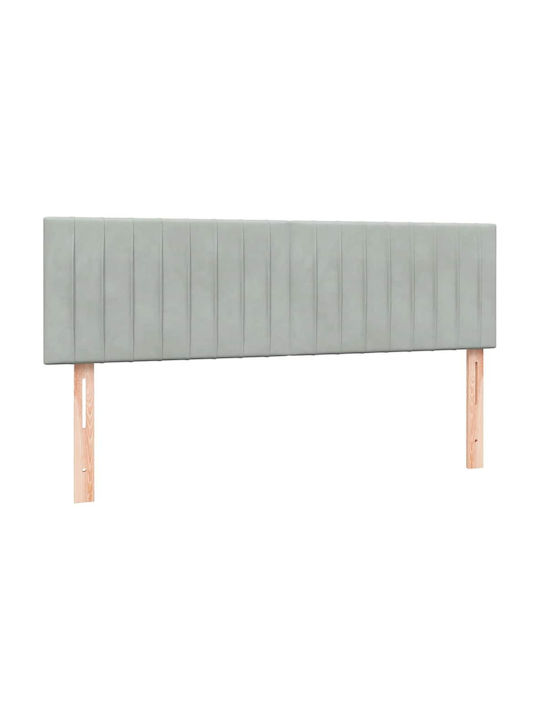 Double Bed Upholstered with Fabric Light Gray with Slats and Mattress 160x210cm