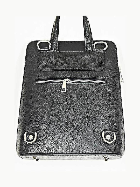Leather Women's Backpack Handbag Black