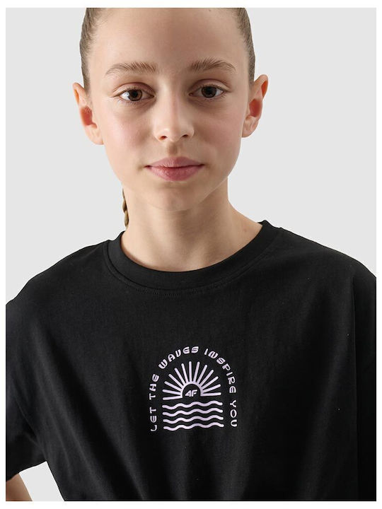 Kids' Crop Top Short Sleeve Black