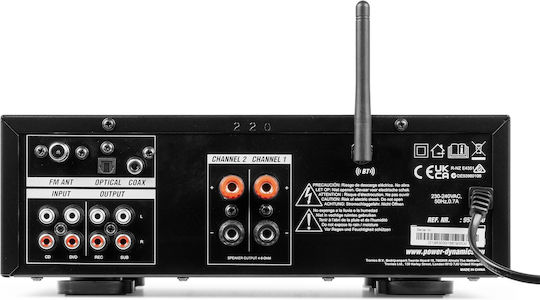 Power Dynamics PV220BT Τελικός Ενισχυτής Hi-Fi Stereo 953.030 Μαύρος