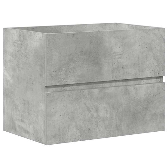 vidaXL Countertop with Sink L60xW45xH38.5cm Grey Concrete