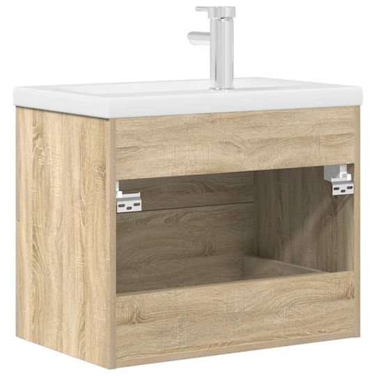vidaXL Countertop with Sink L60xW48xH38.5cm Sonoma Oak, Brown