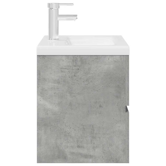 vidaXL Countertop with Sink L60xW45xH38.5cm Grey Concrete