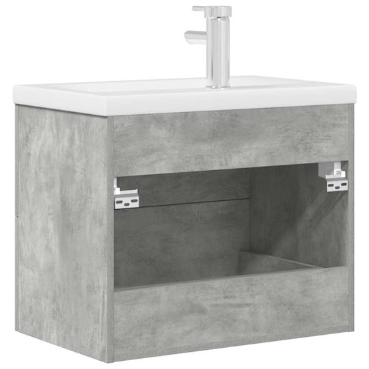 vidaXL Шкаф със Мивка Д60xШ48xВ38.5см Concrete Grey, Grey
