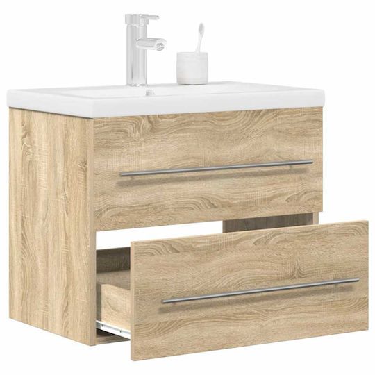 vidaXL Countertop with Sink L60xW48xH38.5cm Sonoma Oak, Brown