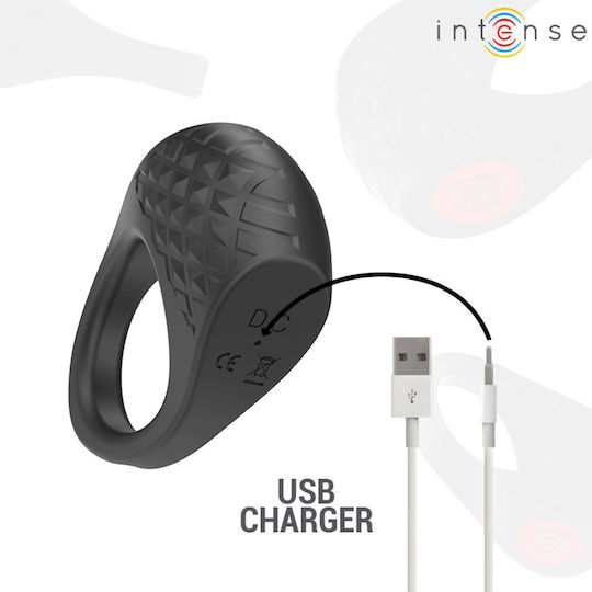 Intense Vibrating Ring Cock Silicone Black D-242061