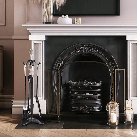 Fireplace Tool Set with Stand Holder Black