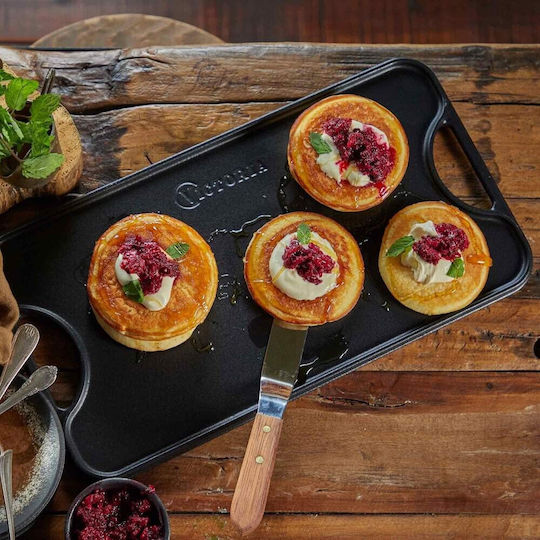 Victoria Non-Stick - Antiaderent Placă de copt Plăci de copt pentru pizza Față și spate cu Suprafață din Fontă Flat 47x25cm